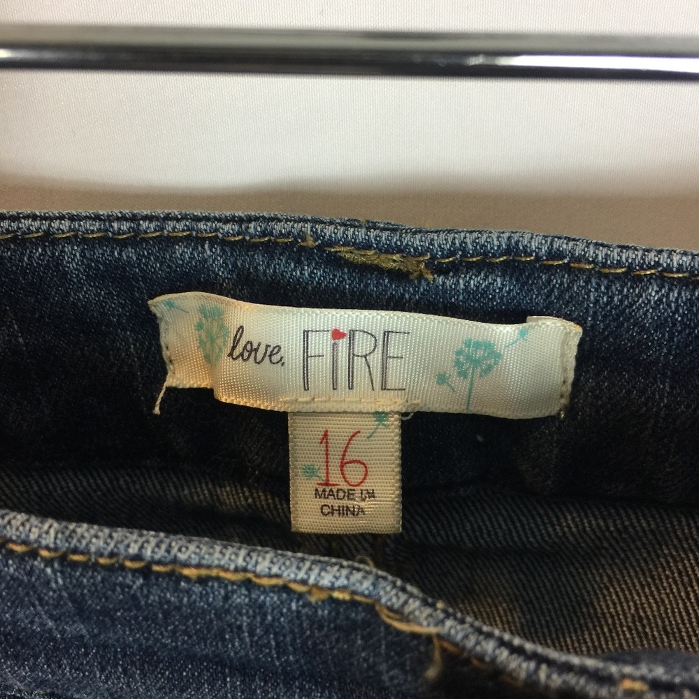 love FIRE Blue Jean Mini Skirt Size 16 - Picture 4 of 6